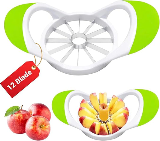 ARSUK Apple Slicer Corer Cutter (12 Blades) Non Slip Soft Handles, Stainless Steel Blades, Dishwasher Safe Kitchen Tool & Gadget, Thin Slice Apple Wedger