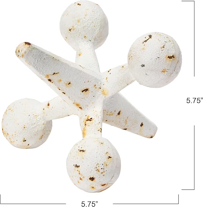 Creative Co-Op Cast Iron Jack Accent, Cream