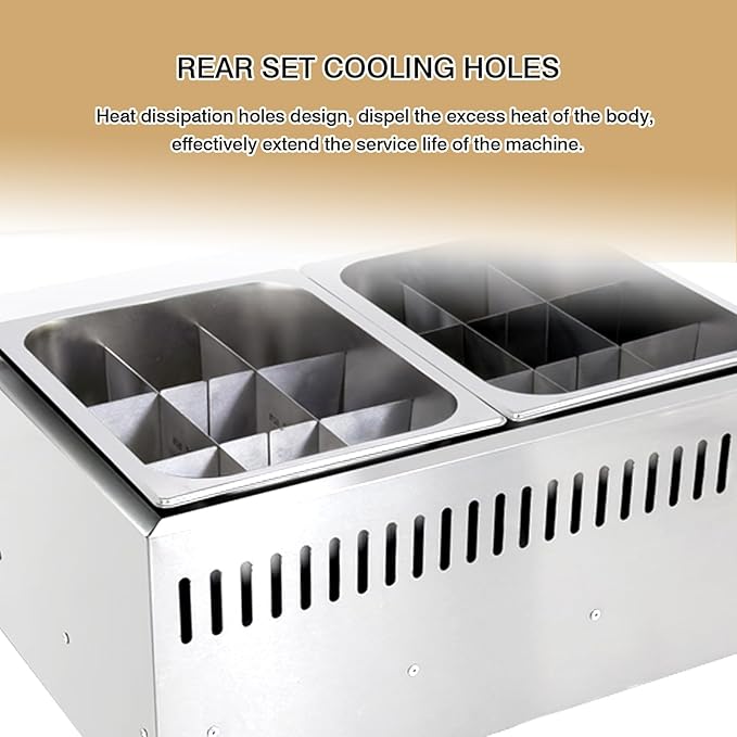 HARMONY PALACE Stainless Steel 18-Compartment Oden Cooker Pot, Double Cylinder, 110V 2.4KW, 16A Plug, 21.85x16.93x10.24inch, Commercial & Home Use, Japanese Fish Cake Soup Warmer, Food Warmer