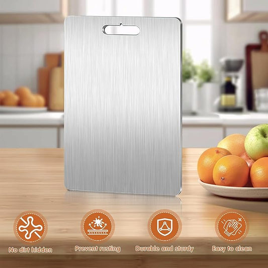WOCHANTRI Titanium Cutting Board,Cutting Boards for Kitchen,Dishwasher Safe, Double-Sided, Suitable for Fruits, Vegetables, Meat, Outdoor, Housewarming Gifts, Etc(13.4″x9.1″)