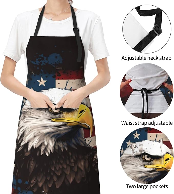 Apron with Pockets Aprons for Women Men Kitchen Chef Apron for Cooking Gardening Server Waitress Painting