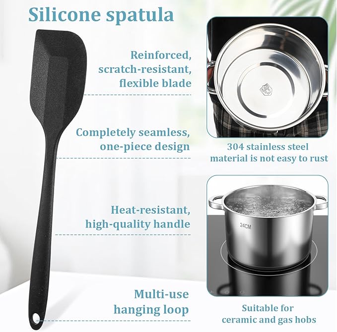 Double Boiler Pot Set, 3500ML/3.1QT Melting Bowl with Scale, 5000ML/ 4.5QT Dual-Handle Pot, Stainless Steel Double Boiler Set with Silicone Spatula, for Butter, Chocolate, Wax