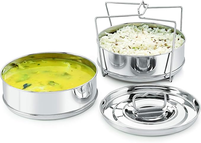 Stackable Stainless Steel Insert Pans - 3QT- Inserts for Instant Pot - Pan for Instapot - Accessories for Instant Pot 3QT and above - Pressure Cooker Steamer Accessories