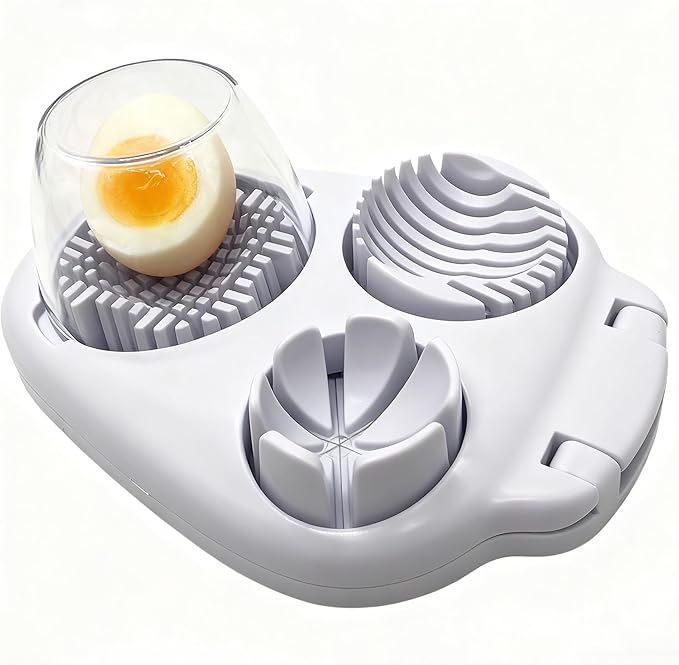 Pumbba Egg slicers 3-in-1 Stainless Steel Egg Cutter, Multipurpose 3-Way Cutter for Hard Boiled Eggs, Strawberry, Tomato, Mushroom & More