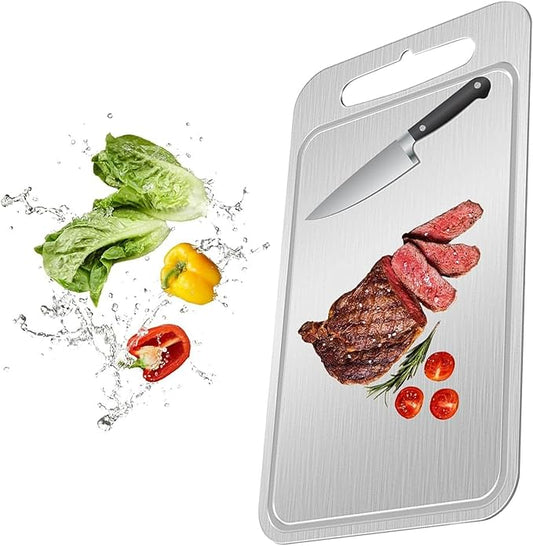 Titanium Cutting Board for Kitchen with Juice Groove， Dishwasher Safe Chopping Boards， Bpa-Free Chopping Board,for Home Counter Outdoor Camping Housewarming Gifts for Women (18inx12in)