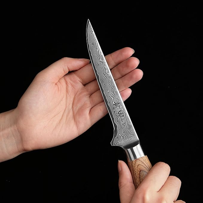 Wakoli EDIB Pro Damascus Meat Cleaver Knife – Japanese Style Kitchen Knife | 5.5-Inch Genuine Damascus Steel Blade with VG10 Core | Ergonomic Pakkawood Handle | Professional Cooking Tool in Gift Box
