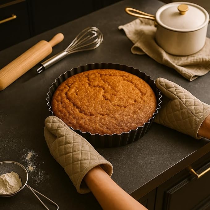 MGE - Dish Pie Pan - Deep Quiche Lorraine Pie Pan - Tart Pans with Removable Bottoms - Tarte Tatin Mould - Detachable Apple Cake Mould - Quiche Baking Dish (7.87 inch)