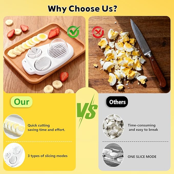3-In-1 Egg Cutter, Stainless Steel Dicer, Strawberry Slicer, Kitchen Chopping Tool With Three Cutting Modes Suitable For Strawberries, Apples, Bananas, Cherries, Tomatoes, And More.