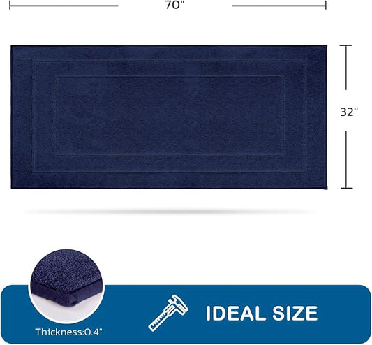 PURRUGS Machine Washable Kitchen Runner Rug 32" x 70", Non-Slip/Skid Hallway Runner Rug, Super Absorbent Soft Area Rug for Kitchen, Hallway & Laundry, Rolled Packaging, Midnight Blue