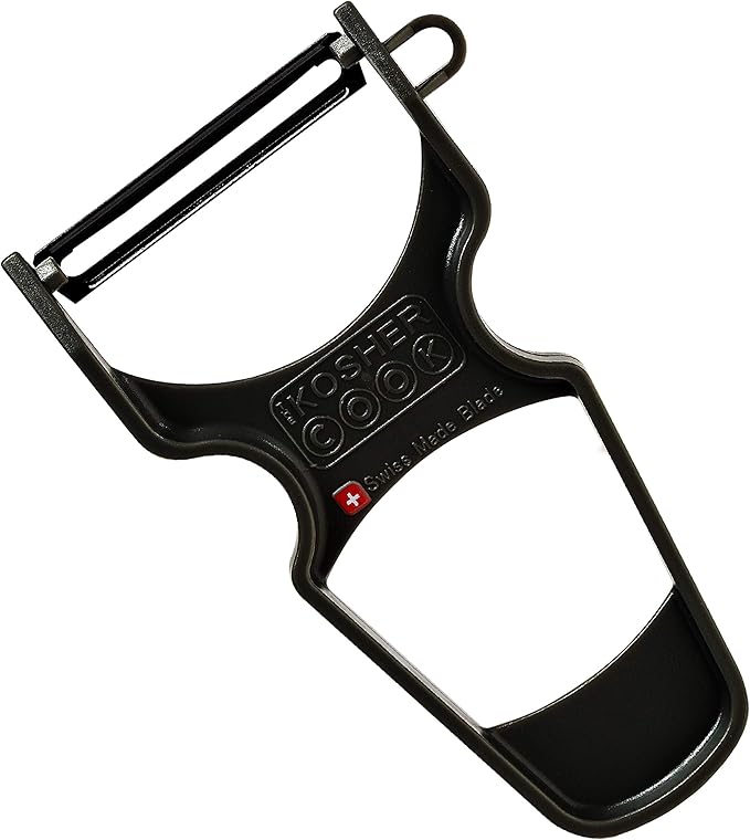 The Kosher Cook Y Vegetable Peeler - Heavy Duty, Ultra Sharp Stainless Steel Blade - Swiss Peeler - Ergonomic Plastic Handle - Color Coded Kitchen Tools - Black