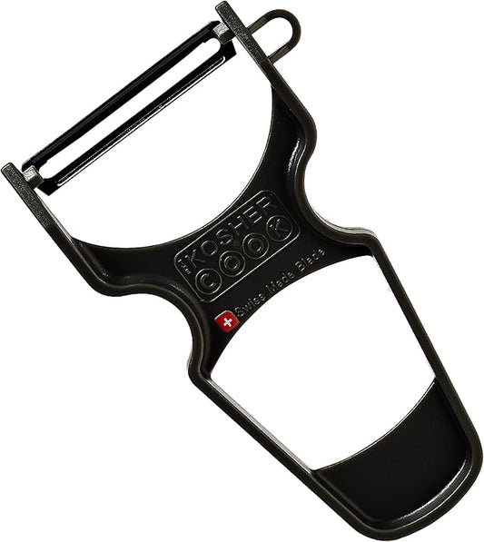 The Kosher Cook Y Vegetable Peeler - Heavy Duty, Ultra Sharp Stainless Steel Blade - Swiss Peeler - Ergonomic Plastic Handle - Color Coded Kitchen Tools - Black