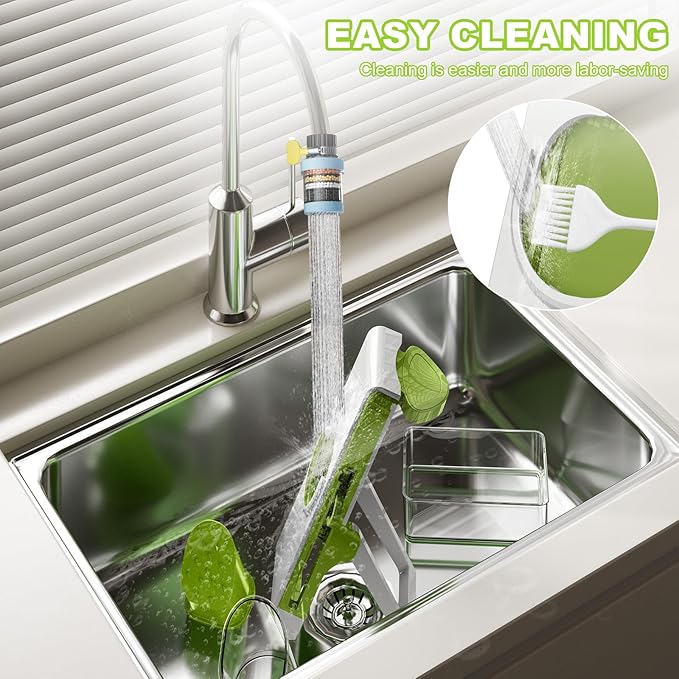 Eletronova Potato Slicer & Julienne Cutter, Safe 4-in-1 Mandoline Slicer for Kitchen, Vegetable Slicer with Thickness Adjuster, Fast Meal Prep, Easy Clean(White-green)
