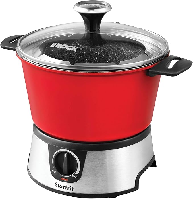Starfrit The Rock Electric Fondue 13PC Set - 3L - Nestable Components - Quick Release Magnetic Cord - 1500W
