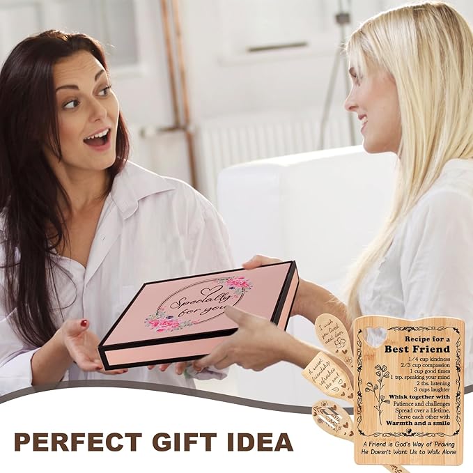 YUEYUQIU Best Friend Birthday Gifts for Women - Friendship Gifts for Women Friends, Ideal Birthday Christmas Gifts for Friend, Best Friend Cutting Board Set Present - Kitchen Decor for Best Friend