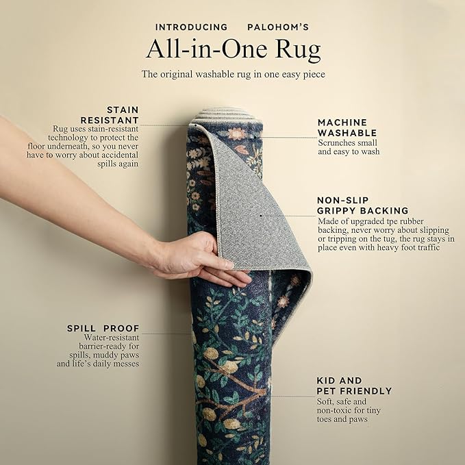 Runner Rug Washable Kitchen Runner: 2'x 6' Hallway Runner Rugs Stain Resistant Non Slip Low Pile Soft Carpet Runners for Hallways Bedroom Entryway Indoor Beside Bathroom Laundry Room Farmhouse