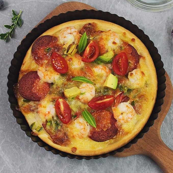 Gutsdoor Tart Pan 12 Inch with Removable Bottom Quiche Pan Nonstick Round Pie Pans for Baking Kitchen