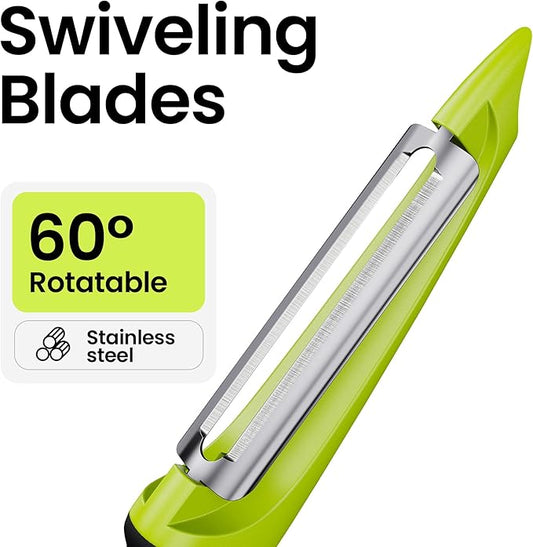 Vegetable Peeler, Swivel Potato Peelers with Handle, Green