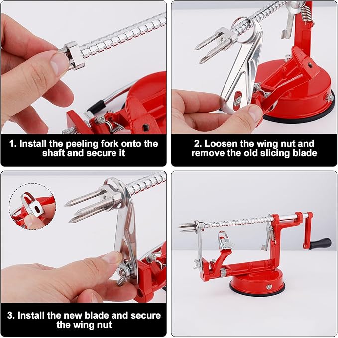 8pcs Apple Peeler Replacement Accessories, Fruit Peeler Machine Replacement Blade Apple Peeling Corer Blades Apple Cutter Apple Peeler Parts Universal Replacement Blades for Apple Potato