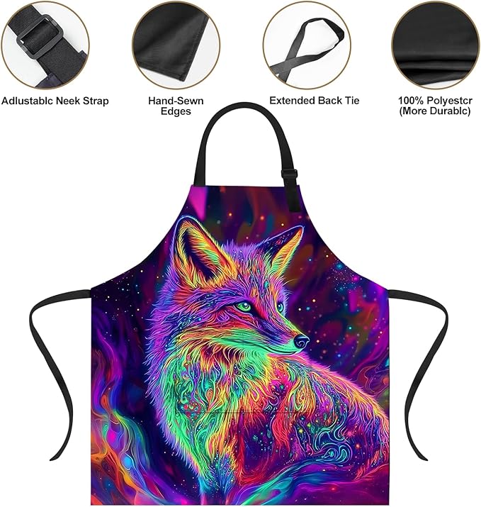 Funny Cat Apron with 2 Pockets Waterproof for Men Women Kitchen Garden Decor