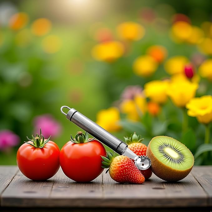 Stainless Steel Strawberry Huller,silver Multi Function Strawberry Huller and Tomato Stem Corer Tool,for Strawberry,Tomato,Vegetable and Fruit Corer Practical Kitchen Tool