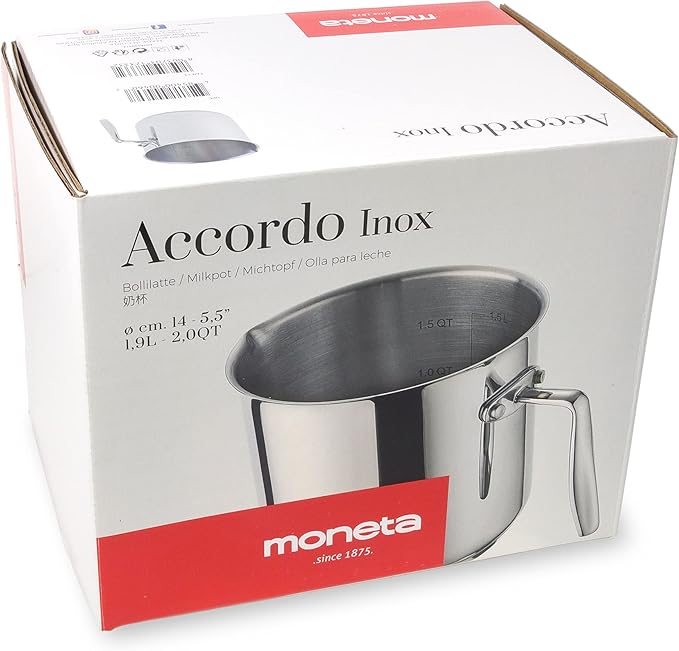 Moneta Stainless Steel Milk Kettle for Each Hob, 14 cm
