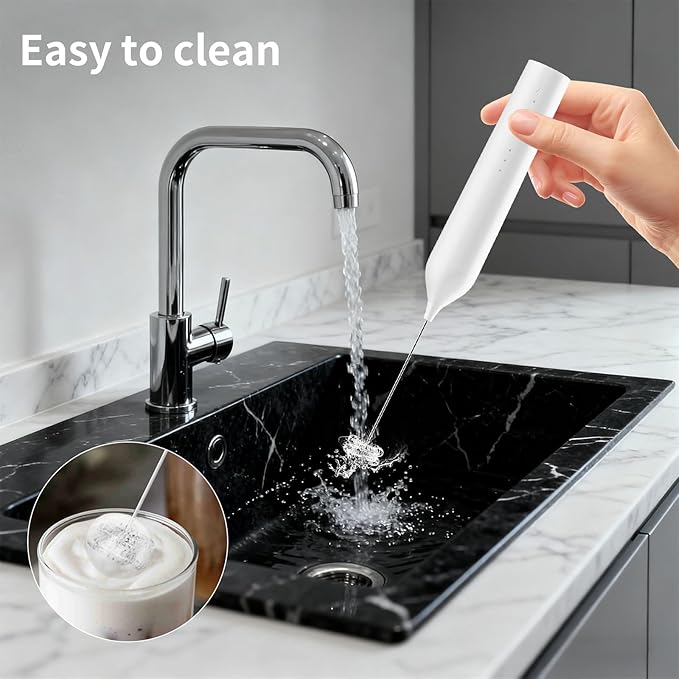 BZPP Kitchen Milk Frother Handheld with Stand, 3 Speeds Adjustable Mixer Electric Handheld Frother Wand, Hand Mixer Matcha Whisk Coffee Stirrers for Matcha, Hot Chocolate, Egg, Lattes - White