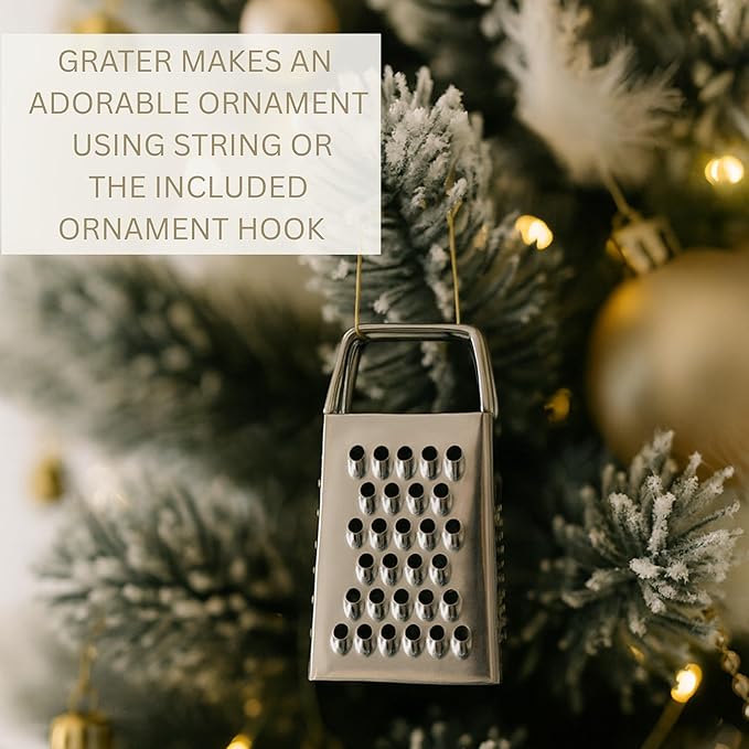 Mini Cheese Grater Gift Set - Funny Chef Gift for Friends, Coworkers, or Foodies | “You Make Life a Little Grater” Card & Gift Box | Stainless Steel Kitchen Tool Ornament | Studio Rockwood