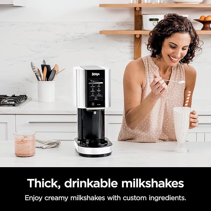 Ninja NC301 CREAMi, Ice Cream, Gelato, Milkshake, Sorbet, and Smoothie Bowl Maker, 7 One-Touch Programs, White (Renewed)