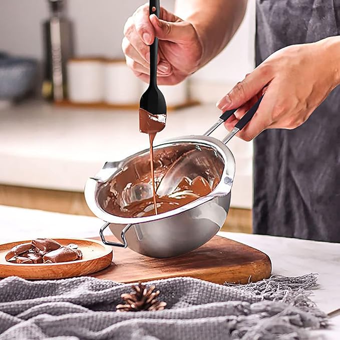 Double Boiler Pot 1200ML/1.1QT, Stainless Steel Chocolate Melting Pot for Melting Chocolate, Candy, Candle, Soap, Wax