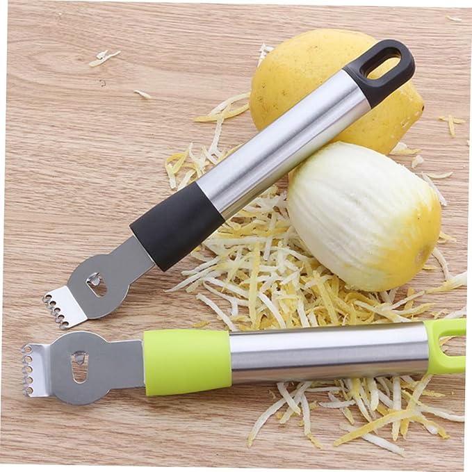 LIFKOME Stainless Steel Lemon Tool Citrus Zester Peeler Slicer Grater with Hanging Loop Random Color