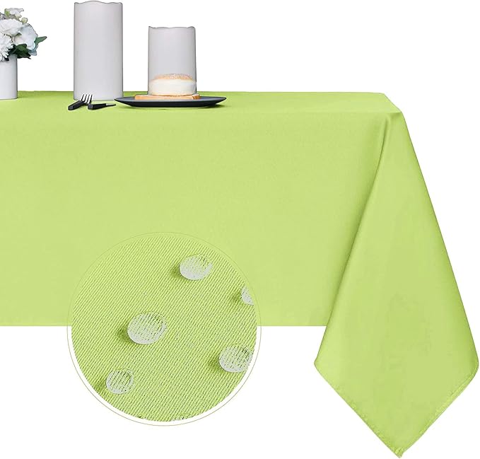 Obstal 210GSM Rectangle Table Cloth - Heavy Duty Water Proof Microfiber Tablecloth, Decorative Fabric Table Cover for Outdoor and Indoor Use (Light Green,60 x 84 Inch)
