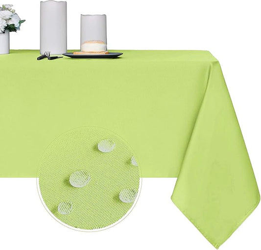 Obstal 210GSM Rectangle Table Cloth - Heavy Duty Water Proof Microfiber Tablecloth, Decorative Fabric Table Cover for Outdoor and Indoor Use (Light Green,60 x 84 Inch)