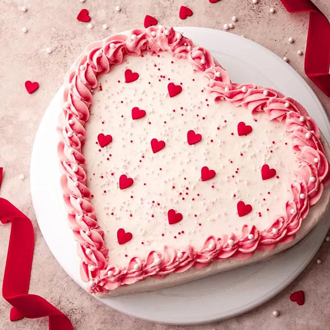 kefyixc 9 Inch Heart Shaped Cake Pan Set of 2, Aluminum,2 Inch Deep, Heat-Resistant Baking Cake Pan for Wedding, Party, Family Occasions, Chocolate, Bread. (9 x 2 Inch,Set of 2)