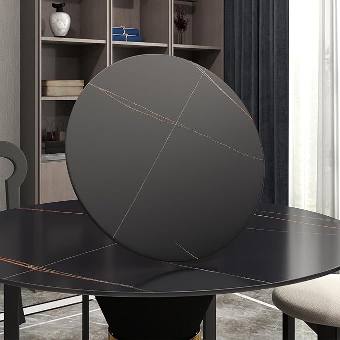 31.5" Lazy Susan for Table Top Sintered Stone Rotating Serving Tray for Dining Table, Kitchen Lazy Susan Organizer Spinning Rotating Food Server Party Centerpieces