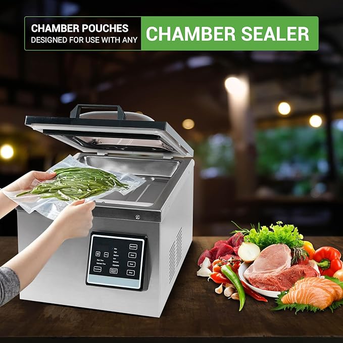 Chamber Vacuum Sealer Bags 300 Count 6" x 10" 8" x 12" 10" x 13" For 3-Mil Vacuum Chamber Bags Pre-Cut Chamber Vacuum Bags- BPA-Free -Heavy Duty Chamber Machine Pouches