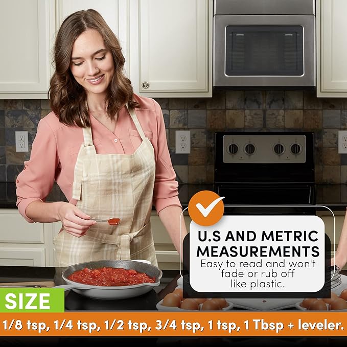 Spring Chef Premium Handheld Zester/Fine Grater, Black & Stainless Steel Rectangular Measuring Spoons, Set of 7-2 Product Bundle
