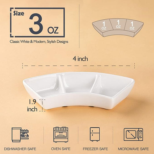 DELLING Ceramic Dipping Sauce Bowls Set - 3 Oz Dipping Dishes- Small Bowls for Sushi, BBQ or Fondue - Great for Different Sauce and Dip, Set of 5