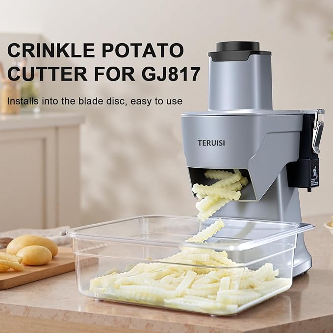 TERUISI Electric Vegetable Chopper Blade Accessory, Crinkle Potato Blade, Wavy Cutter for GJ817