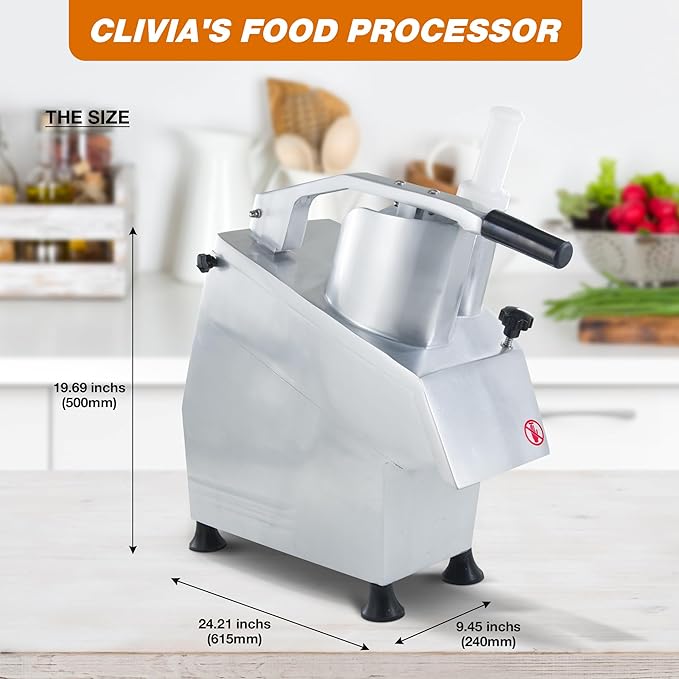 CMI Commercial Multifunctional Automatic Vegetable Cutter and Food Processor,Potato Onion Slicer,Electric Fruit and Cheese Grating Machine,Slicer Vegetable Cutter with 5-Blades 550W/110V
