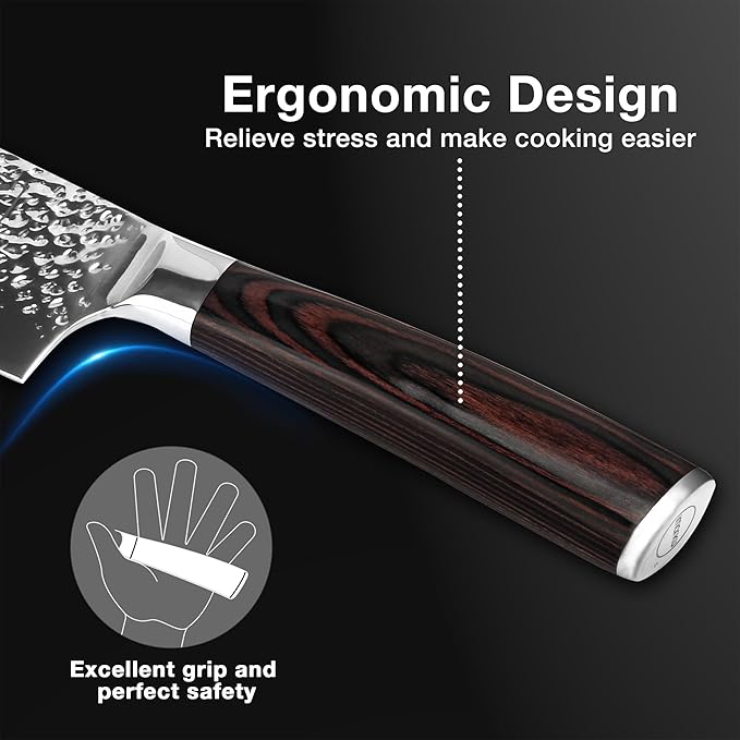 imarku Nakiri Knife,7 Inch High Carbon Stainless Steel Japanese Chef Knife,Razor Sharp Chopping Vegetable and Meat Cleaver Kitchen Knife with Ergonomic Handle,Birthday Gifts for Women and Men