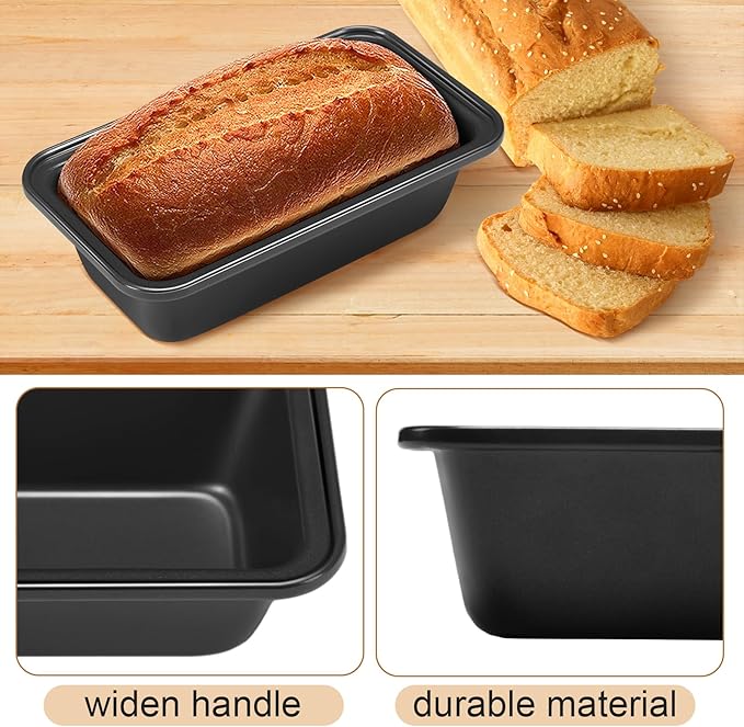 Uiifan 12 Pcs Mini Loaf Pan for Baking Bread Non Stick Small Banana Bread Tins Mini Loaf Pans for Nonstick Tiny Meatloaf Pan Carbon Steel for Oven and Baking (10.6 * 6 * 3inch,Grey)