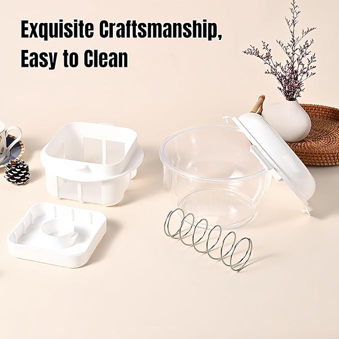 Yogurt Strainer with Spring-[2.2QT/0.56GAL] Large Capacity, [1.16QT/0.29GAL] Filter Volume, 304 Stainless Steel Mesh Yogurt Maker, BPA-Free Detachable Greek Yogurt Strainer for Homemade Thick Yogurt