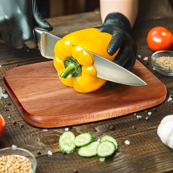 Gtencemen Small Acacia Wood Cutting Boards for Kitchen with Hanging – Mini Wooden Cutting Board for Vegetables, Fruit, Bread, Meat - BPA Free, 9" x 6.5"