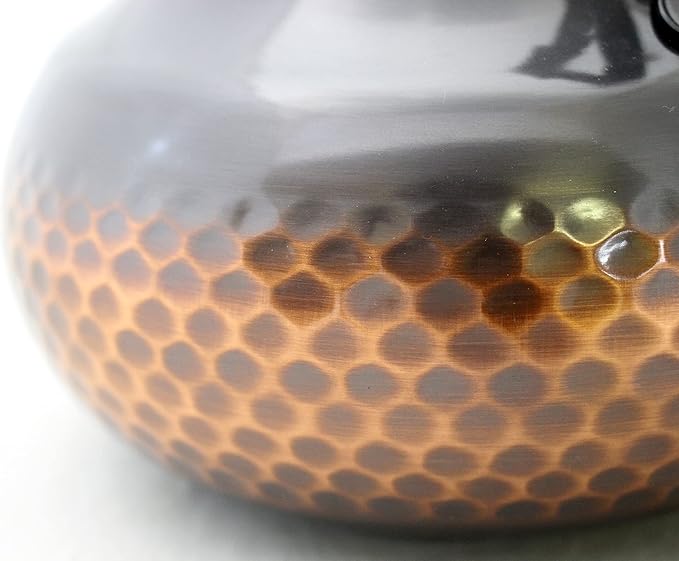 Shinkodo Made in Japan, Red Copper Finish, Hammered Boiling, 0.6 gal (2 L) (Wooden Pattern), Gift Wrapping Specifications
