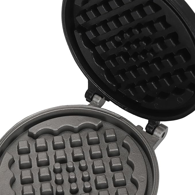 Waffle Maker Pan, Aluminum Alloy Dual Sided Nonstick Waffle Pan with Removable Handle for Sandwich Toaster Breakfast, Stovetop Waffle Iron for Camping