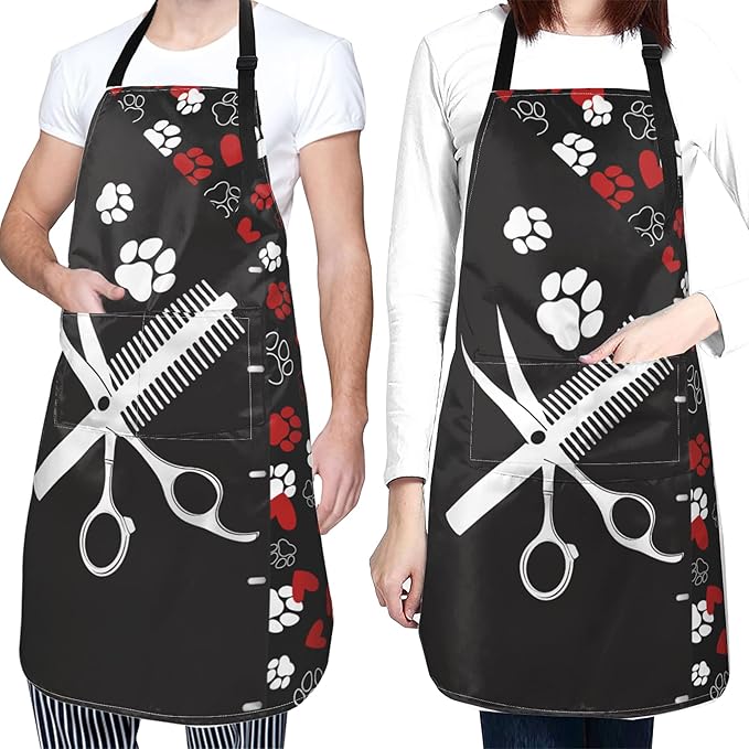 Apron with Pockets Aprons for Women Men Kitchen Chef Apron for Cooking Gardening Server Waitress Painting