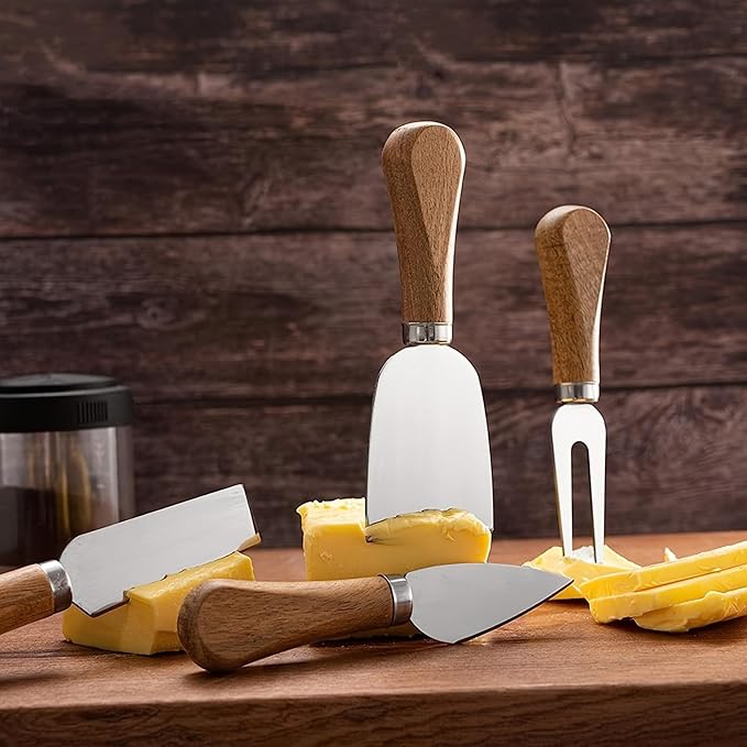 Charcuterie Board Accessories Spreader Knife Set Cheese Butter with Wooden Handles Mini Serving Tongs Spoons Forks Toothpick Flags for party Wedding Christmas (ABX-6)