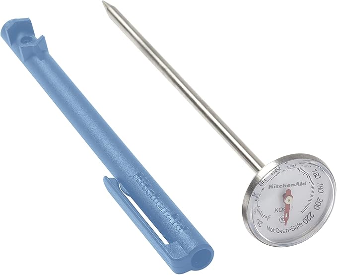 KitchenAid KQ901 Instant Read Food Thermometer for Kitchen or Grill, TEMPERATURE RANGE: 20F to 220F, 1 Inch Dial, Blue Velvet