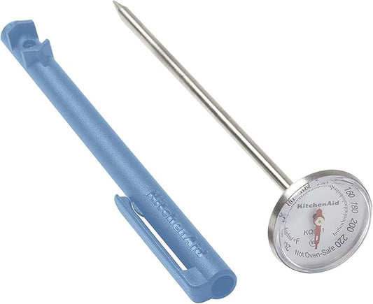 KitchenAid KQ901 Instant Read Food Thermometer for Kitchen or Grill, TEMPERATURE RANGE: 20F to 220F, 1 Inch Dial, Blue Velvet