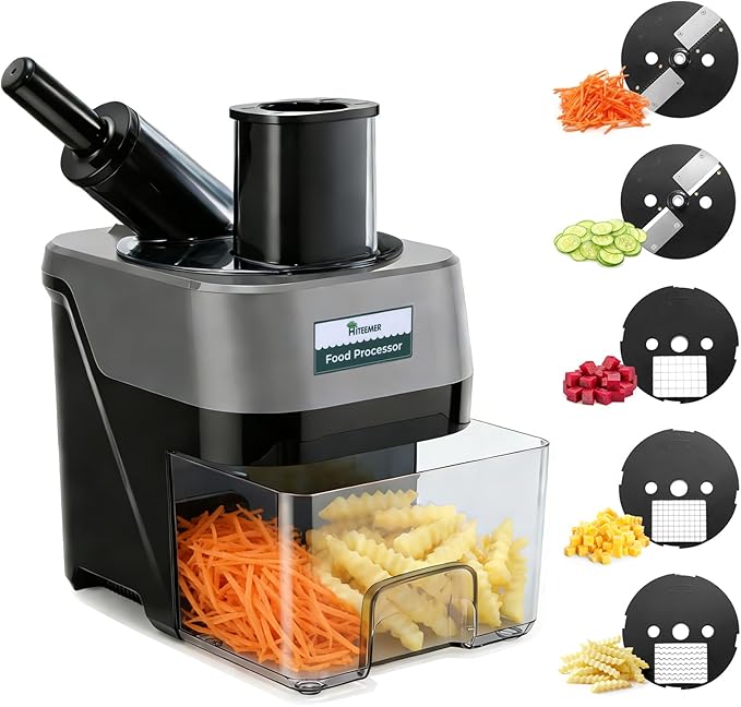 5-In-1 Electric Vegetable Chopper, Commercial Vegetable Slicer Food Processor Veggie Food Dicer with Slicing Shredding Striping for Onion Potato Cabbage Fruit Cutter Home Use